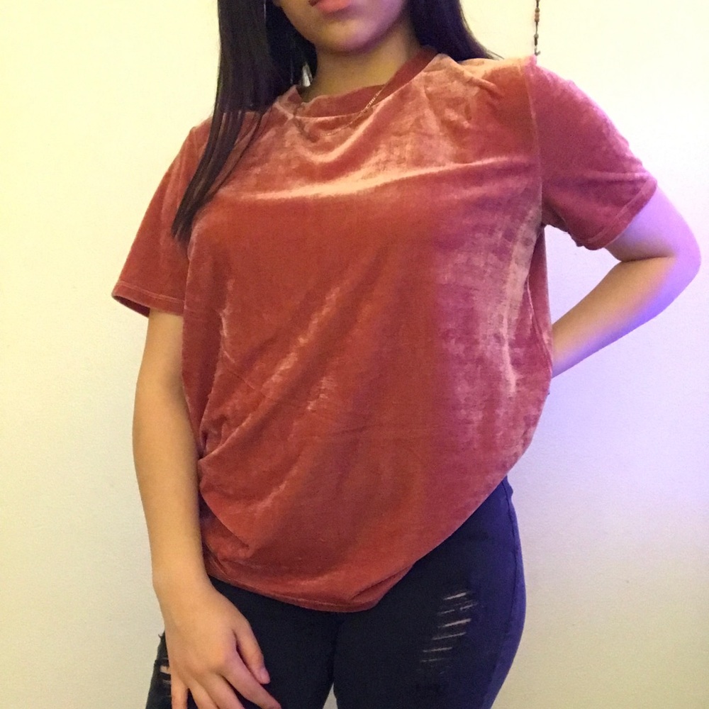 Pink suede top